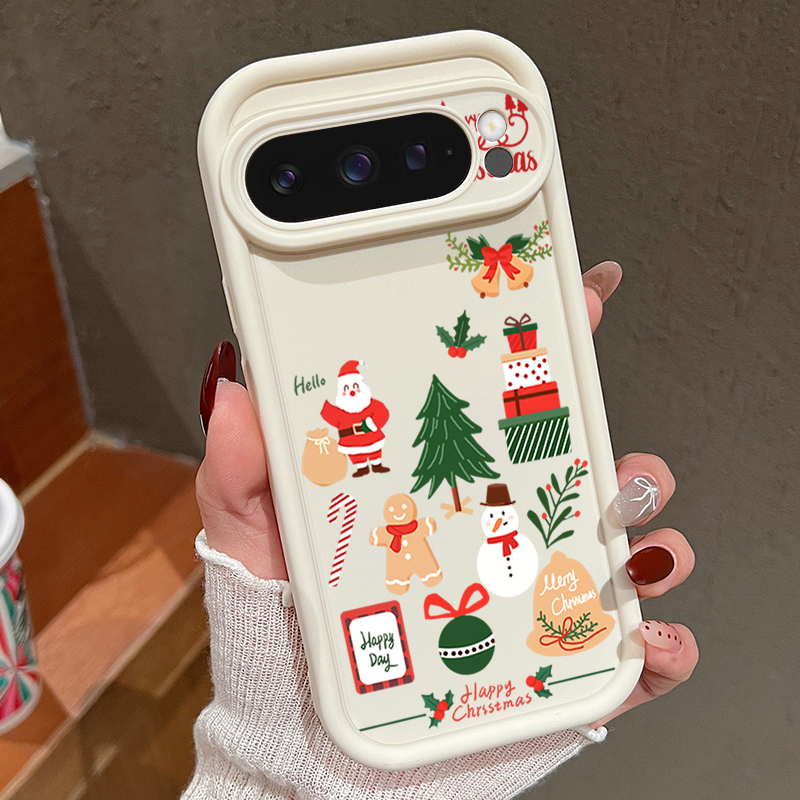 Google Pixel 9 Pro - سعيد عيد الميلاد نمط لينة حافظة