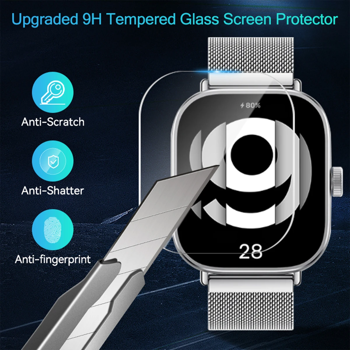 واقي شاشة من الزجاج المقسى لسا - مراجعة Smartwatch Screen Film وسعره